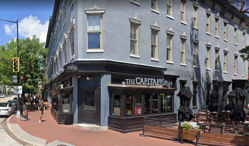 Capital Burger, where Noem had been dining with her family when her Gucci bag was swiped.