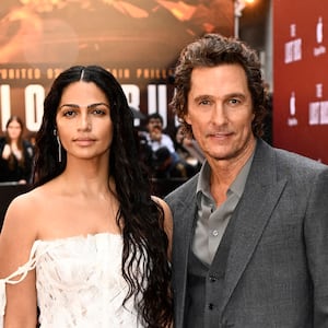 Camila Alves McConaughey and Matthew McConaughey attend "The Lost Bus" U.K. Special Screening at Curzon Mayfair on September 28, 2025, in London, England.