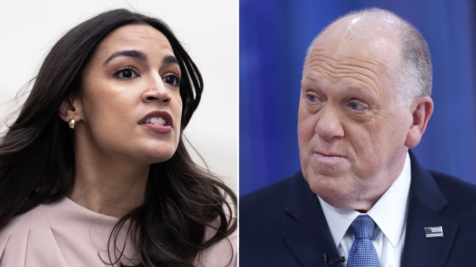 Alexandria Ocasio-Cortez and Tom Homan