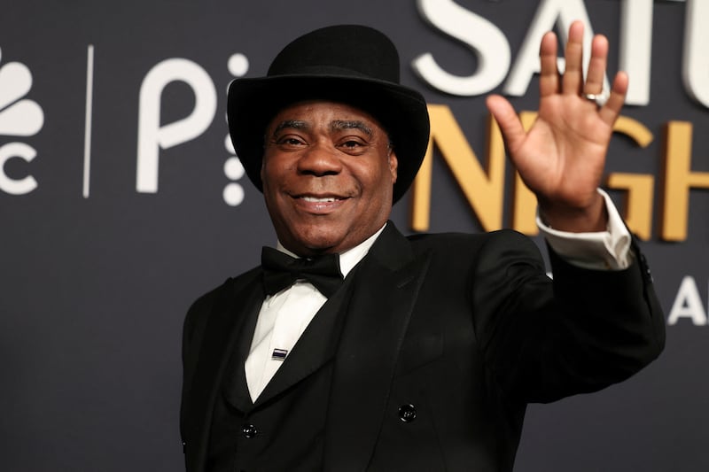 Tracy Morgan arrives for the Saturday Night Live 50: The Anniversary Special