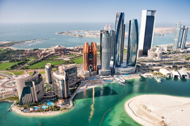 The skyline of Abu Dhabi, which could become Andrew’s home from home in the desert.