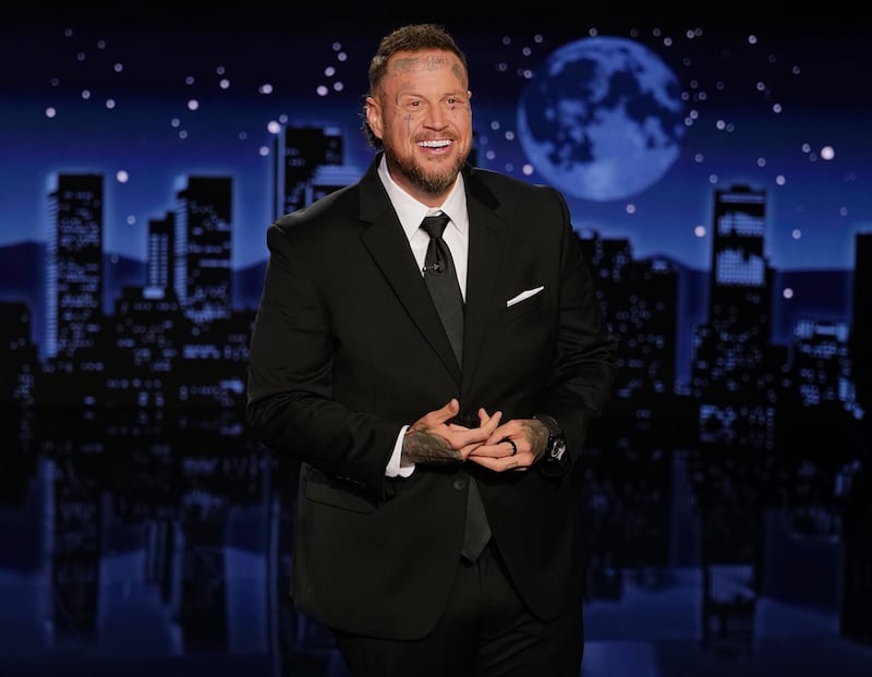 Jelly Roll finished up his guest-hosting gig on “Jimmy Kimmel Live!” Thursday night.