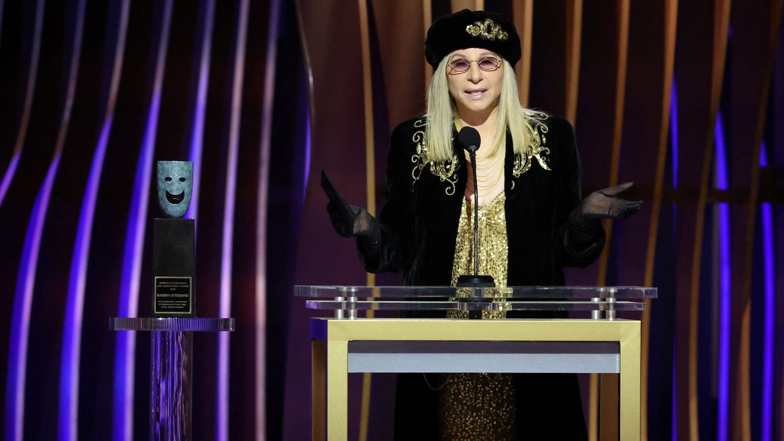 Barbra Streisand receives the SAG Life Achievement Award during the 30th Screen Actors Guild Awards, in Los Angeles, California, U.S., February 24, 2024.