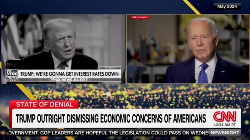 The segment compared the language of Trump and Biden.