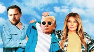 Donald Trump, JD Vance, and Melania Trump on the Weekend at Bernie's poster