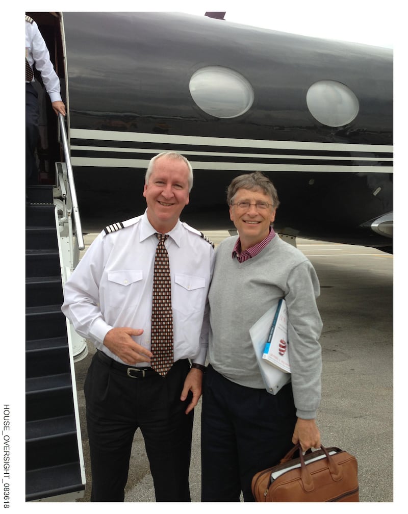 Bill Gates and a pilot of a private jet