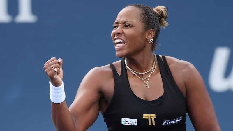 NEW YORK, NEW YORK - AUGUST 27: Taylor Townsend of the United States celebrates winning match point against Jelena Ostapenko of Latvia during their Women's Singles Second Round match on Day Four of the 2025 US Open at USTA Billie Jean King National Tennis Center on August 27, 2025 in the Flushing neighborhood of the Queens borough of New York City.
