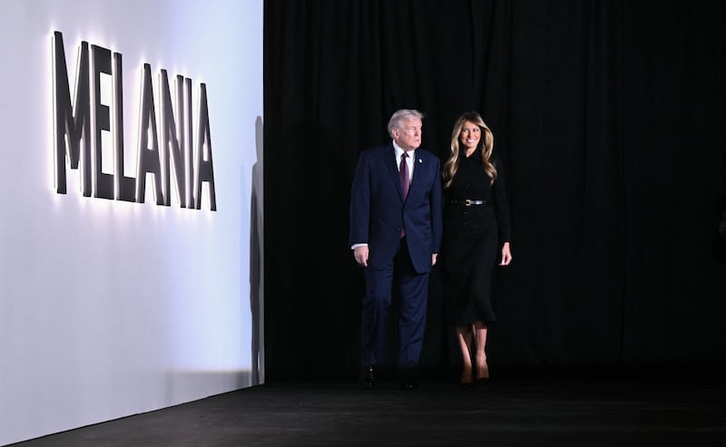 Donald Trump and Melania Trump attend Amazon MGM's "Melania" World Premiere at The Trump Kennedy Center.