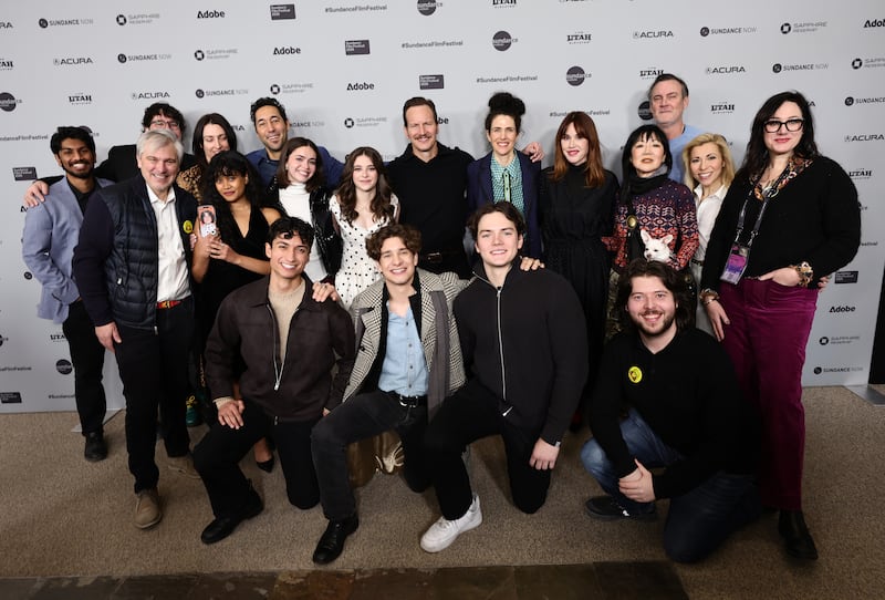 Frank Hall Green, Caitlin Zvoleff, Nuha Jes Izman, Allan Lopez, Shachar Langlev, Sophia Torres, Pilot Bunch, Patrick Wilson, Kalin Patrick Wilson, NB Mager, Molly Ringwald, Margaret Cho and Julie Christeas attend the "Run Amok" Premiere during the 2026 Sundance Film Festival