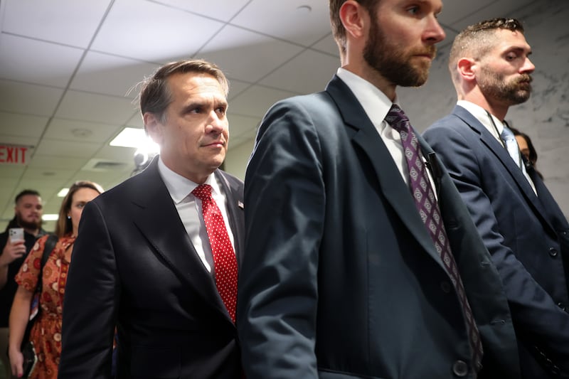 Acting Attorney General Todd Blanche is seen after leaving a meeting on Capitol Hill on July 29, 2026 in Washington, DC as he works to lock in support to be confirmed in the Senate.
