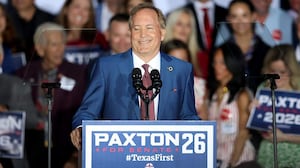 Texas Attorney General Ken Paxton speaks to supporters on Tuesday, May 26, 2026, in Plano, Texas. Paxton defeated incumbent Sen. John Cornyn in the U.S. Senate primary runoff. (Amanda McCoy/Fort Worth Star-Telegram/Tribune News Service via Getty Images)