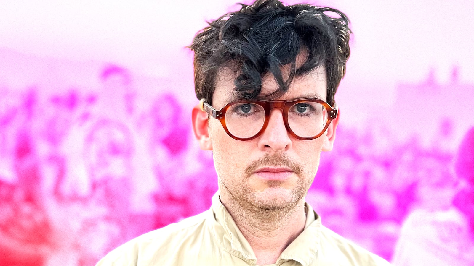 A photo illustration of comedian Moshe Kasher.