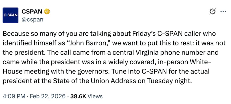 C-SPAN addressed the Trump call.