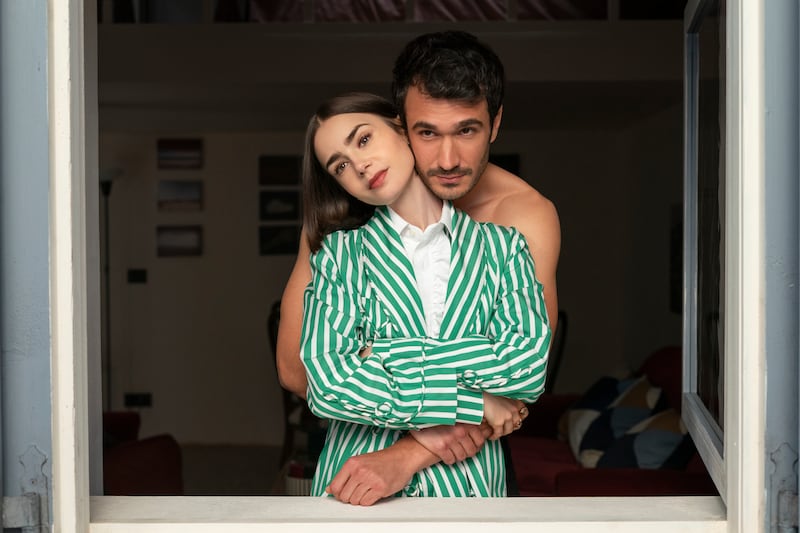 Lily Collins and Eugenio Franceschini
