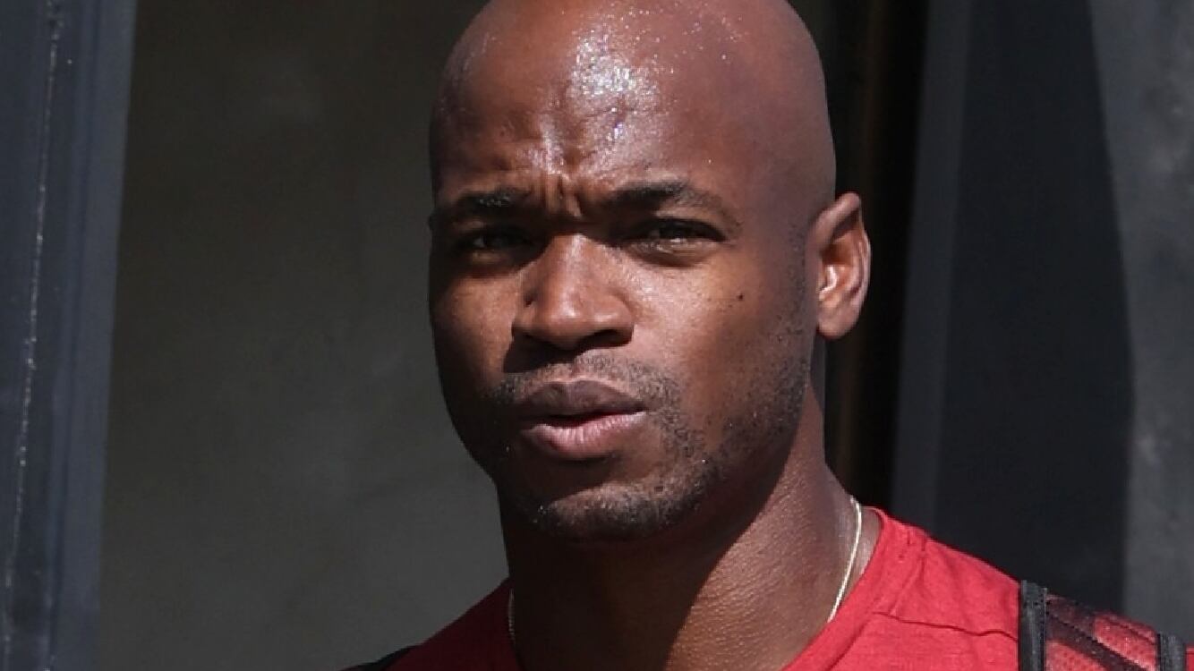 Adrian Peterson is seen arriving at the "Dancing with the Stars" rehearsals.