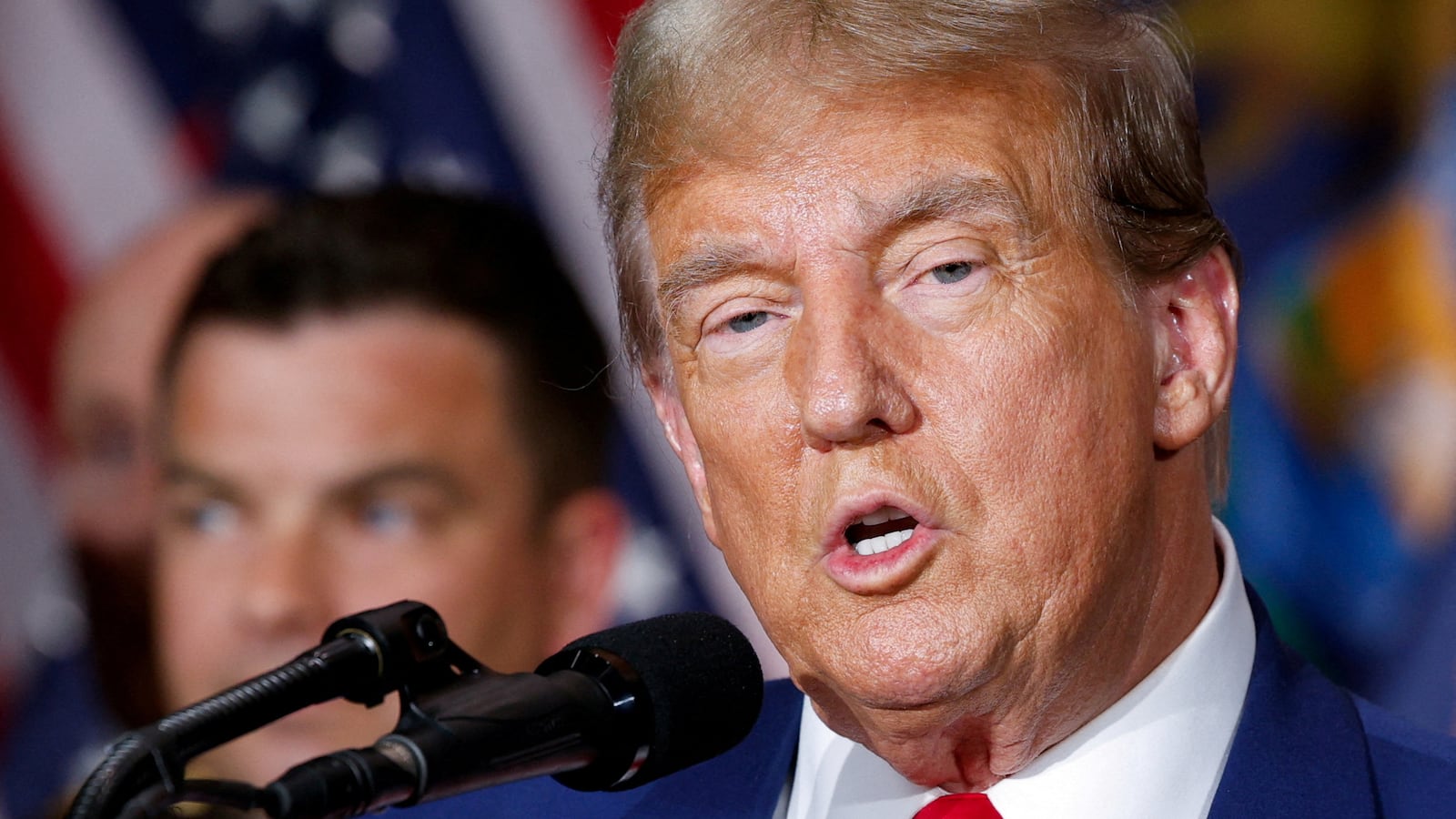 Republican presidential candidate and former U.S. President Donald Trump speaks during a campaign rally in Grand Rapids, Michigan, U.S., April 2, 2024.