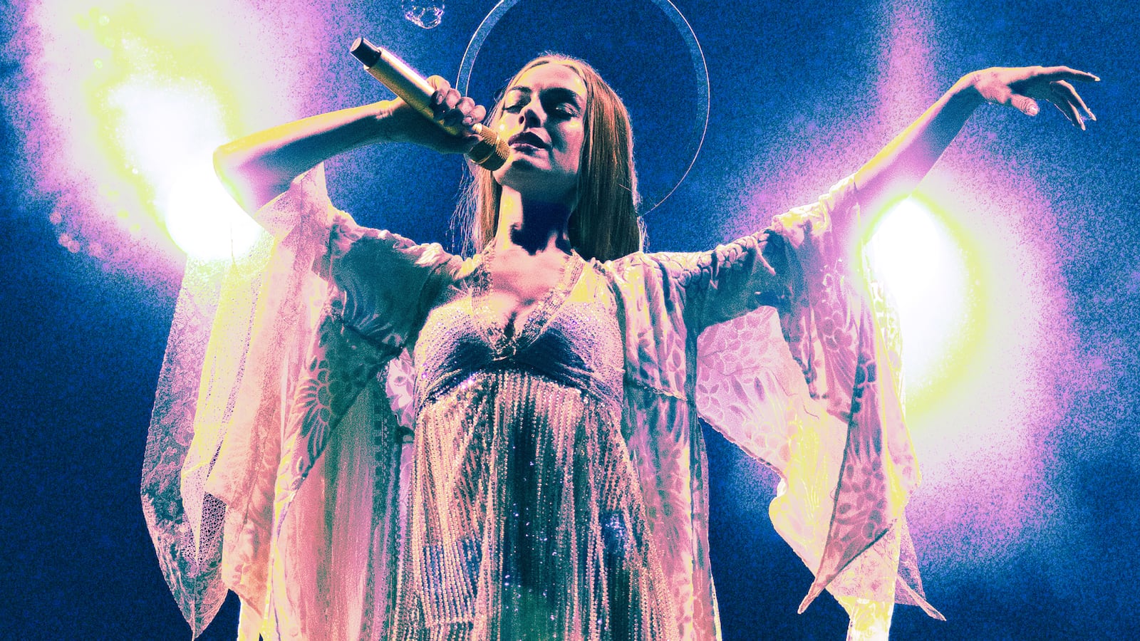 A photo illustration of Anne Hathaway in Mother Mary.