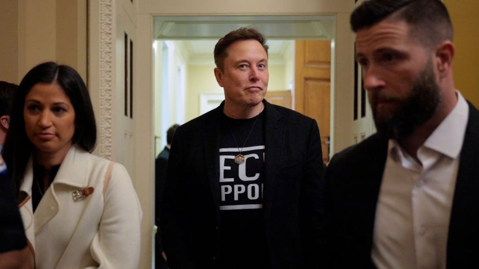 Elon Musk attends a meeting with Senate Republicans in the U.S. Capitol building earlier this month.