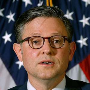 WASHINGTON, DC - JULY 15: U.S. Speaker of the House Mike Johnson (R-LA) speaks at a press conference following a House Republican conference meeting on Capitol Hill on July 15, 2025 in Washington, DC. The Republican leadership highlighted the passage of the One, Big, Beautiful Bill Act, President Trump's signature tax and spending bill.  (Photo by Kevin Dietsch/Getty Images)