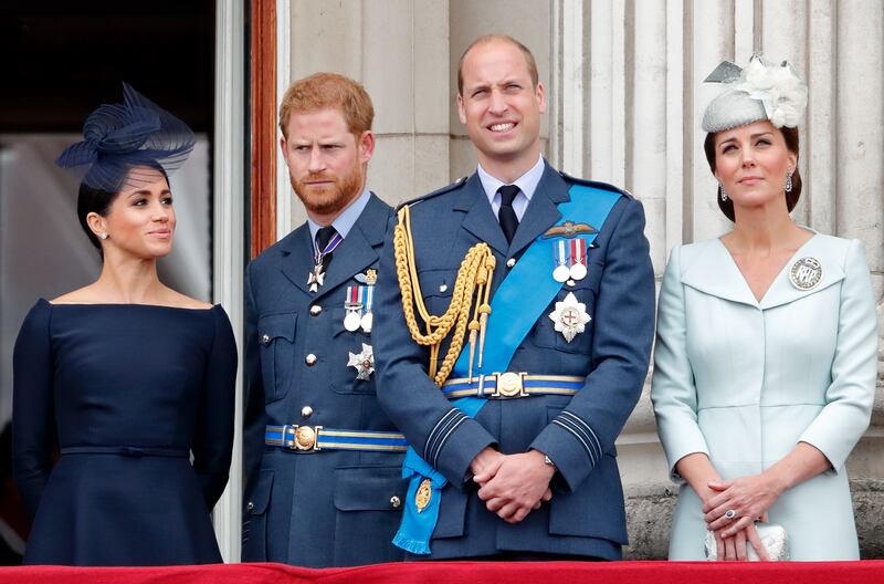 Meghan, Duchess of Sussex, Prince Harry, Duke of Sussex, Prince William, Duke of Cambridge and Catherine, Duchess of Cambridge.