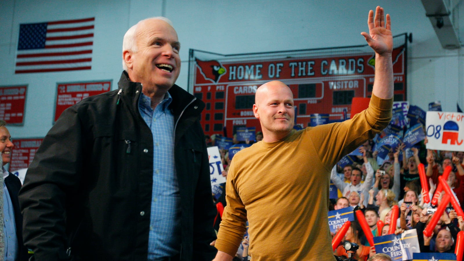Senator John McCain is joined by Joe Wurzelbacher, also known as “Joe the Plumber”