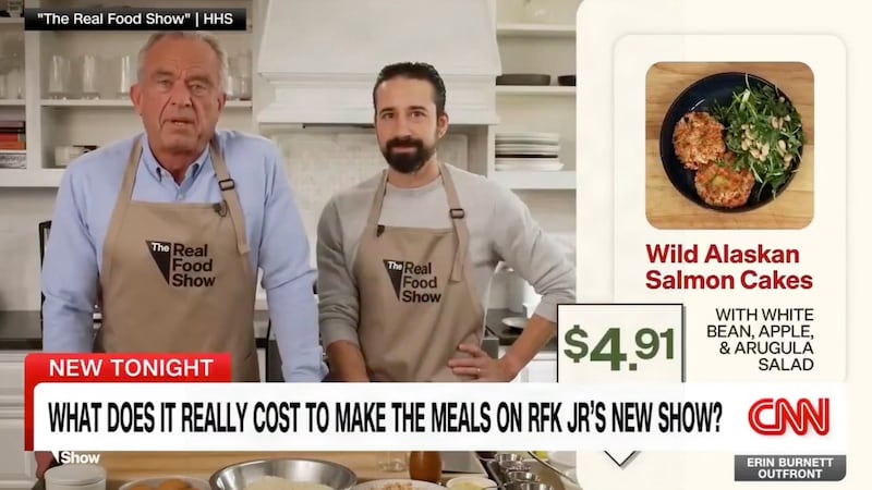 Robert F. Kennedy Jr. says his salmon cakes can be made for under $5 a serve.