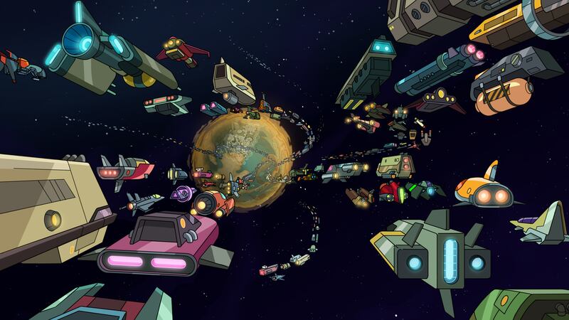 A production still from Season 7, Episode 4 of Rick and Morty.