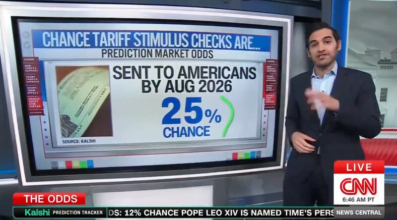 Harry Enten discussing the possibility of Trump's stimulus checks.