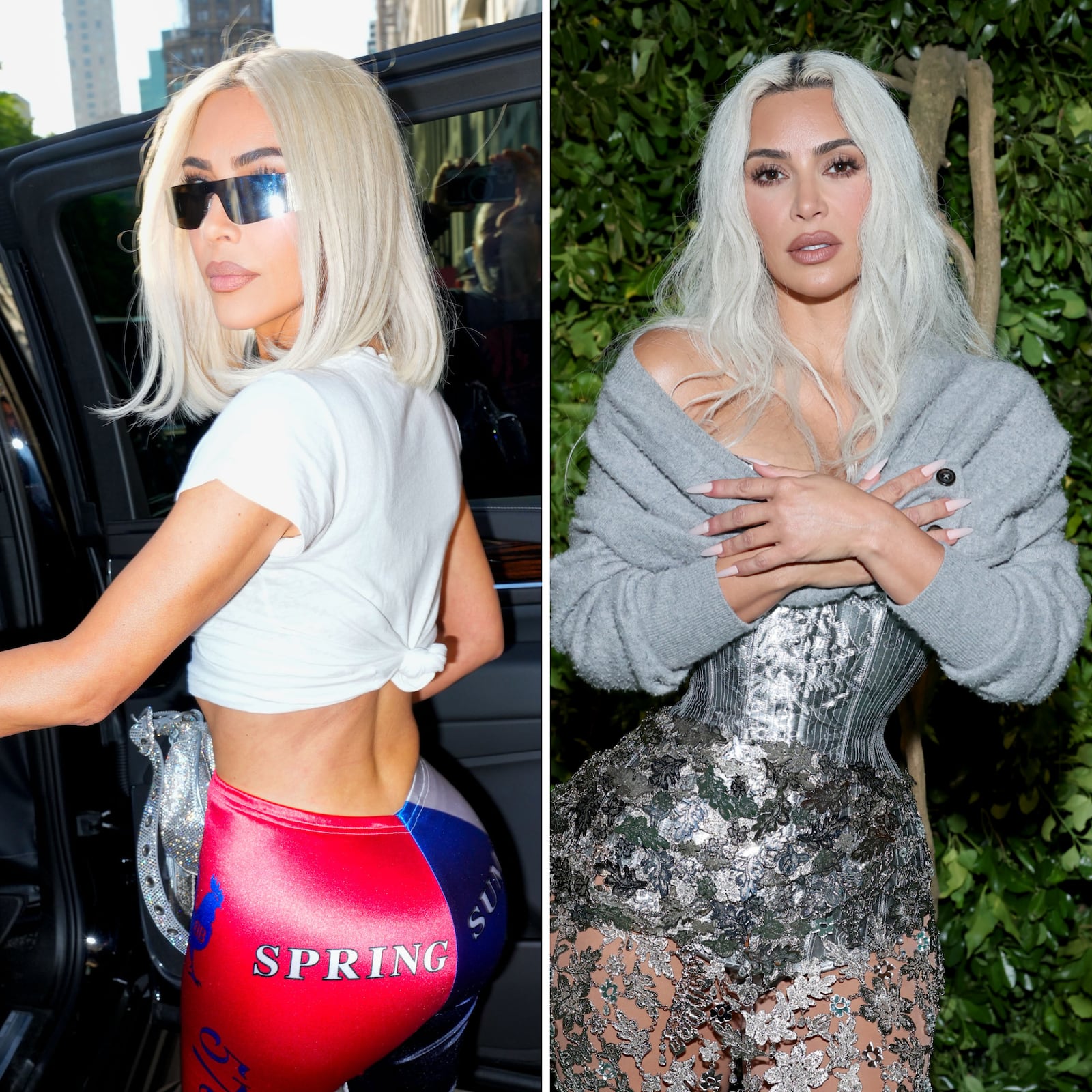 Kim Kardashian in 2022 and at the 2024 Met Gala.