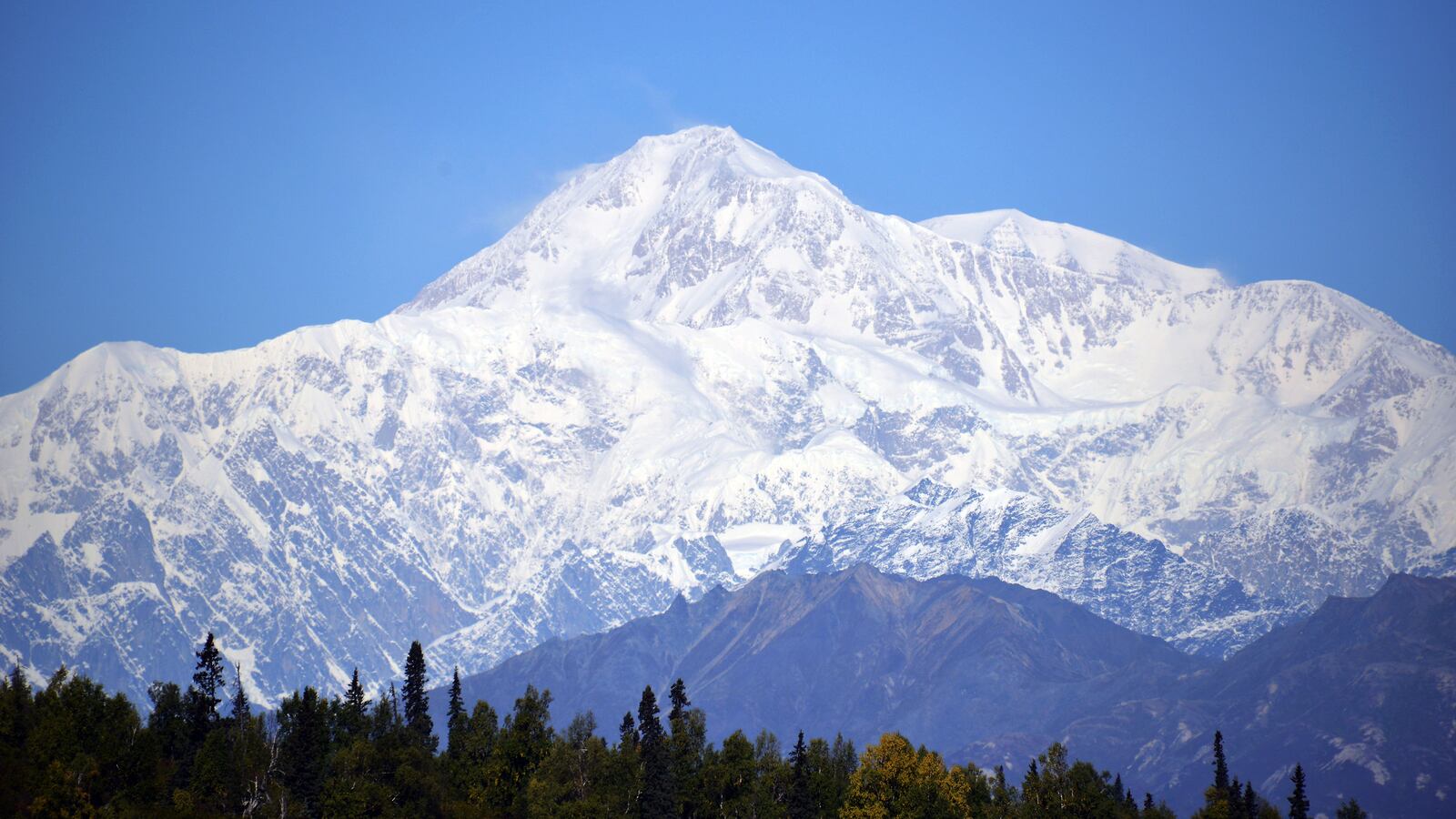 A view of Denali, formerly known as Mt. McKinley, on September 1, 2015 in Denali National Park, Alaska. According to the National Park Service, the summit elevation of Denali is 20,320 feet and is the highest mountain peak in North America.