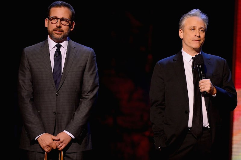 Steve Carell and Jon Stewart