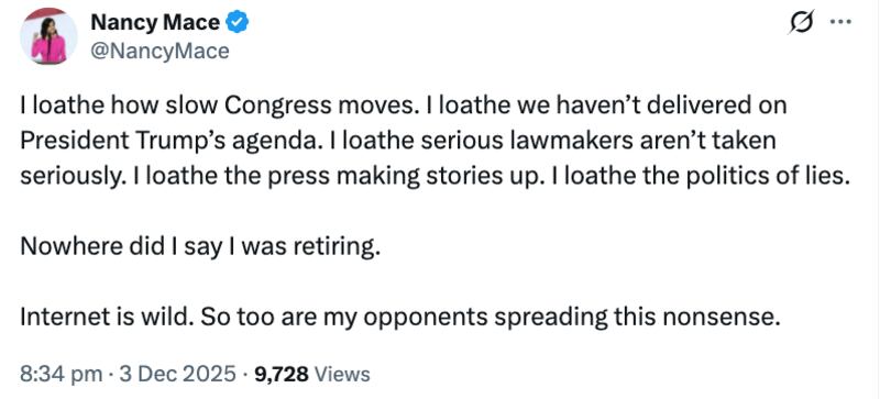 Rep. Nancy Mace tweet
