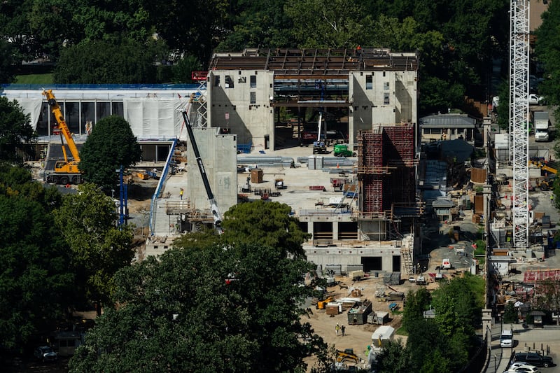 Construction continues on the White House ballroom, as seen in early September.