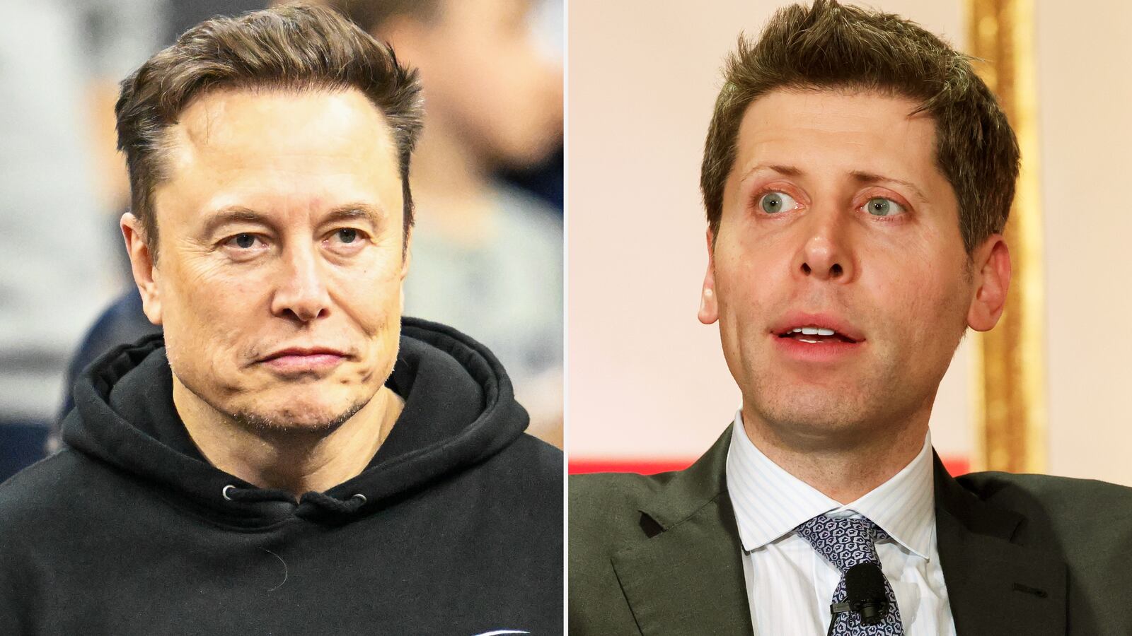 Elon Musk, Sam Altman split image