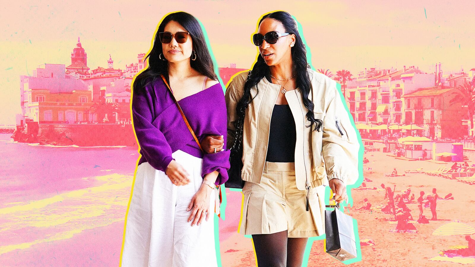 A photo illustration of Crystal Minkoff and Annemarie Wiley on RHOBH.