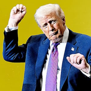 Donald Trump dancing on his own.