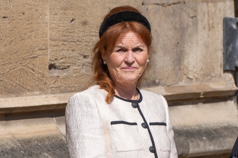 Sarah Ferguson, Duchess of York, attends the traditional Easter Sunday Mattins Service at St George's Chapel on April 20, 2025, in Windsor, England.