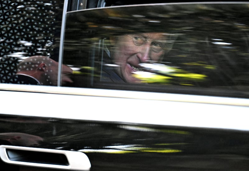 King Charles departs from a garden party at the British Embassy on day one of the Royal State Visit to the United States of America, in Washington, DC., U.S., April 27, 2026. Roberto Schmidt/Pool via REUTERS     TPX IMAGES OF THE DAY