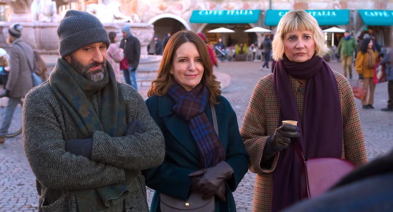 (L-R) Marco Calvani as Claude, Tina Fey as Kate, and Kerri Kenney-Silver as Anne.