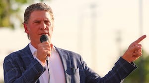 Tarrant County Republican Party Chair Bo French speaks during a rally