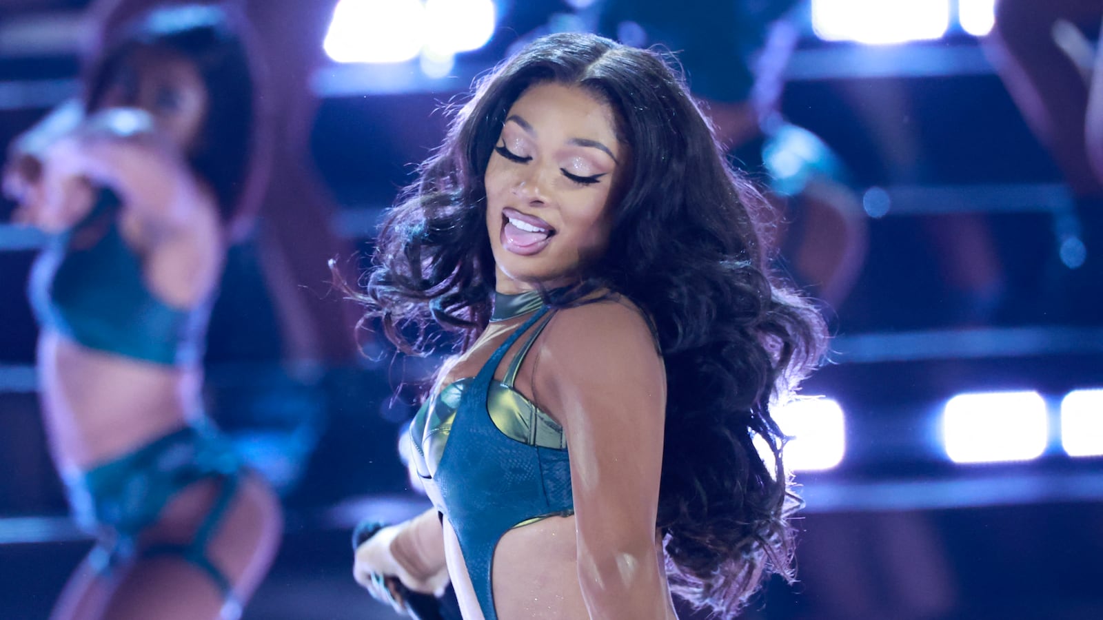 Megan Thee Stallion performs at the BET Awards.