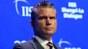 US Secretary of Defence Pete Hegseth delivers an address during the 23rd Shangri-La Dialogue summit in Singapore on May 30, 2026. (Photo by JAM STA ROSA / AFP via Getty Images)