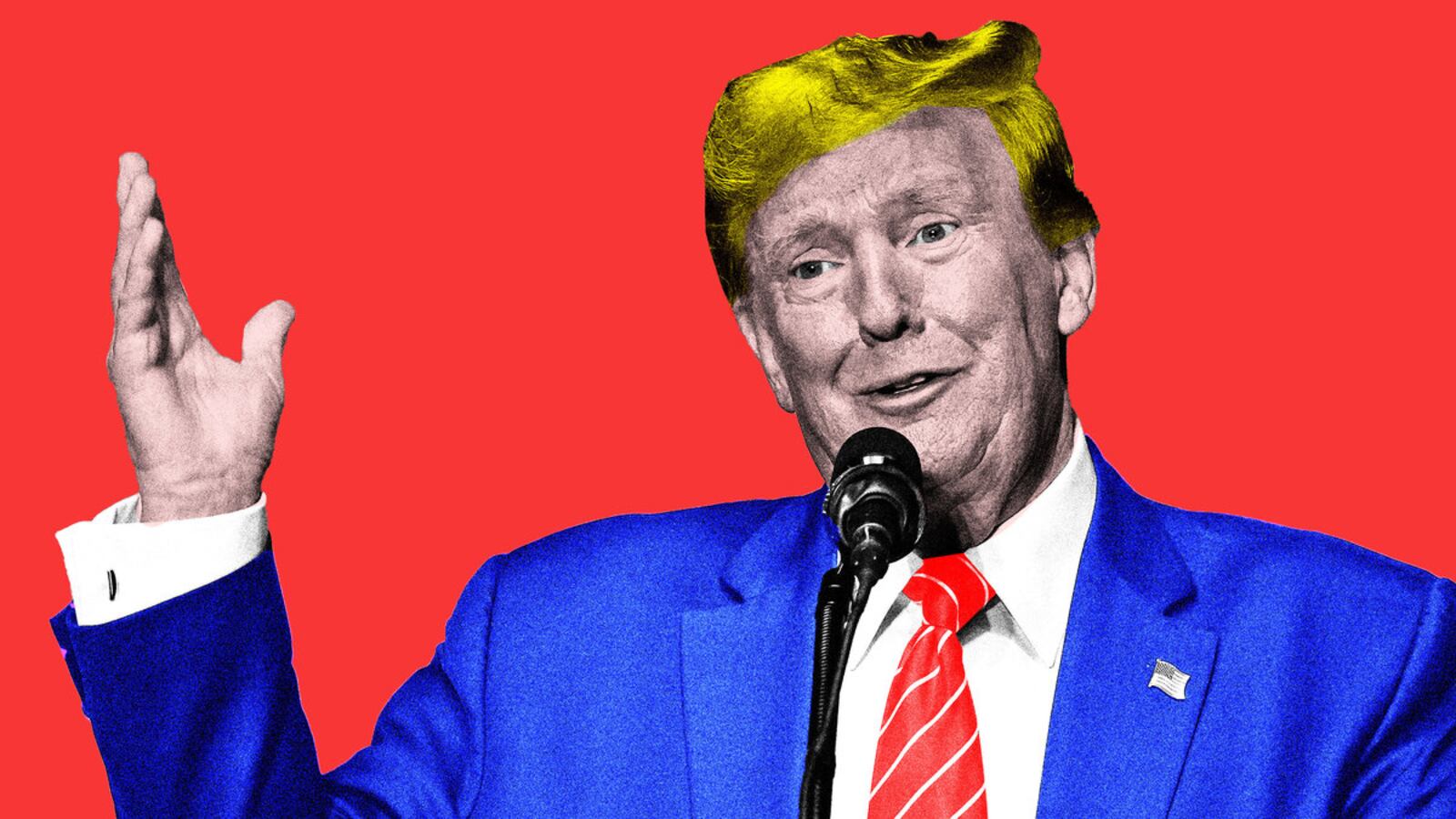 A photo illustration of Donald Trump