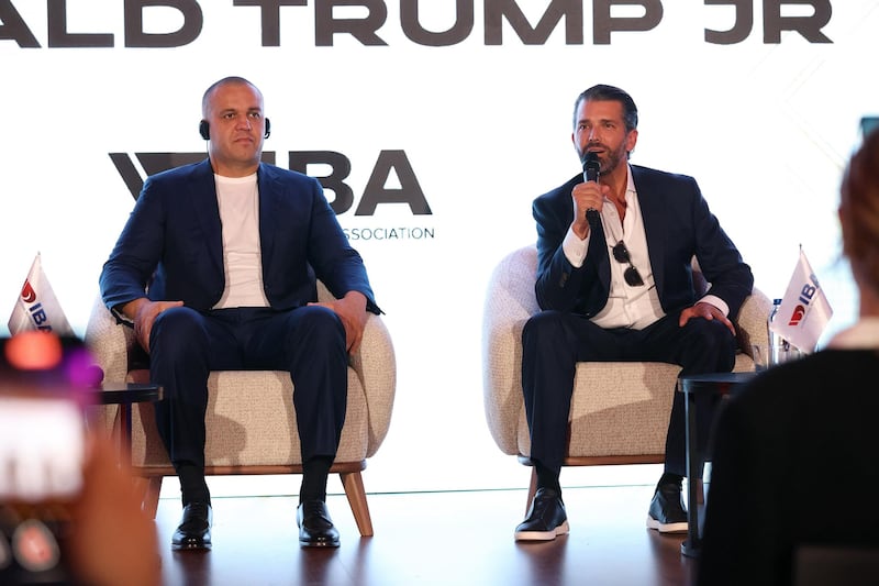 International Boxing Association (IBA) President Umar Kremlev and Donald Trump Jr.