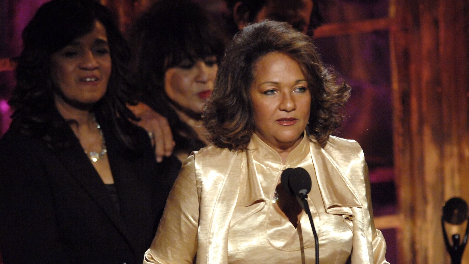 Estelle Bennett, Ronnie Spector and Nedra Talley of The Ronettes, Rock and Roll Hall of Fame inductees.