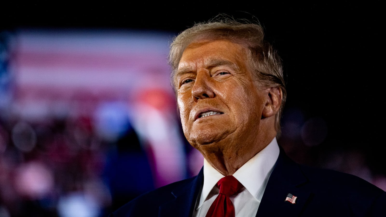 Donald Trump looking serious