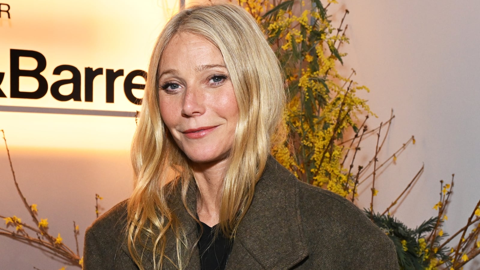 Gwyneth Paltrow at the Brigette Romanek for Crate & Barrel Launch Dinner at Romanek Design Studio on February 20, 2025 in Hollywood, California.