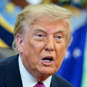 U.S. President Donald Trump speaks during an event after signing an executive order renaming Lake Ontario as Lake America in the Oval Office at the White House in Washington, D.C., U.S., August 27, 2026.