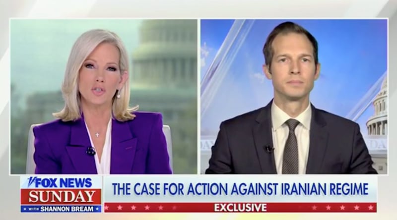 Shannon Bream interviews Jake Auchincloss on Fox News Sunday.