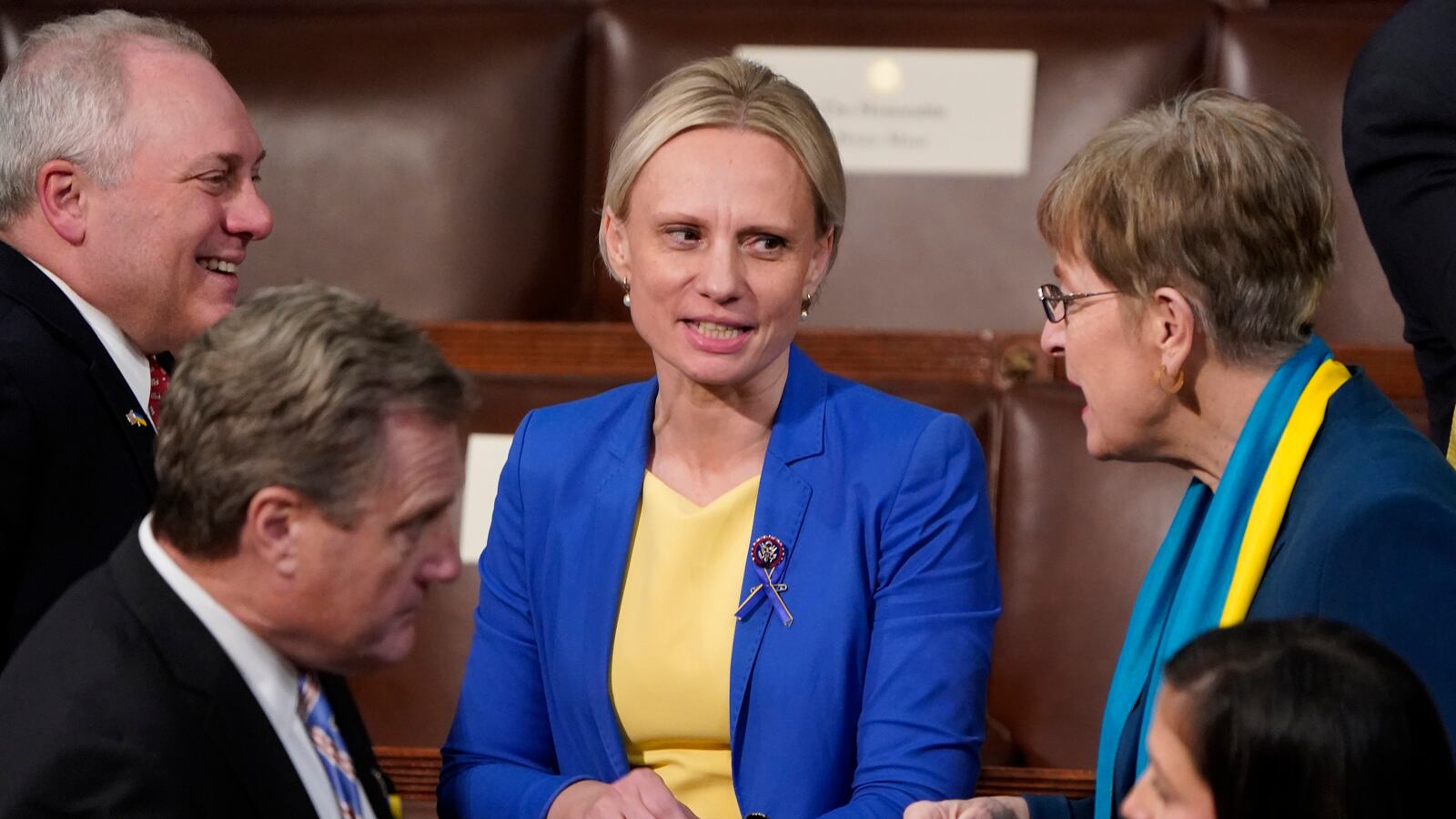 Ukrainian-born American Rep. Victoria Spartz, R-Ind., and other Republicans before US President Joe Biden delivers his first State of the Union address in 2022.